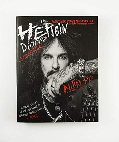 Nikki Sixx Motley Crue Heroína Diaries Livro assinado autêntico autêntico Beckett Bas Coa