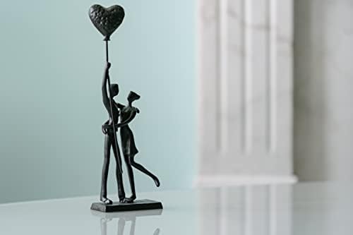 Escultura de ferro artesanal sennesy de dois corações - um presente romântico para casamentos e aniversários arte metal com design