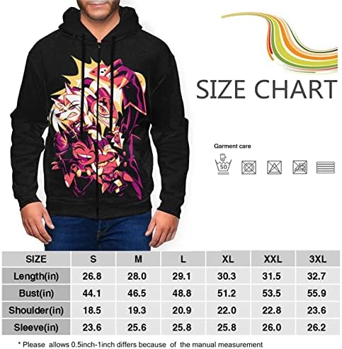 Anime manga helluva chefe full zip capuz boys tops casuais moda moda manga matéria de moletom com capuz