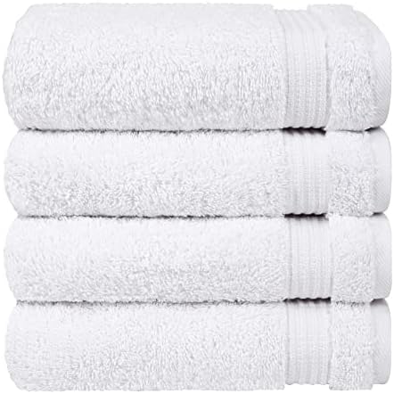 Toalhas de mão de algodão para banheiro, de algodão turco 16x28 polegadas 4 pedaços de toalha de mão, conjunto