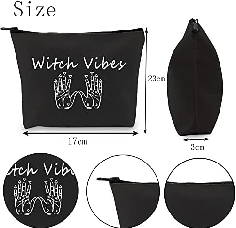 Pofull Witch Gift Wicca Witchcraft Cosmetic Bag vibrações de bruxa Bolsa de zíper para bolsa de cosméticos para bruxaria de Halloween