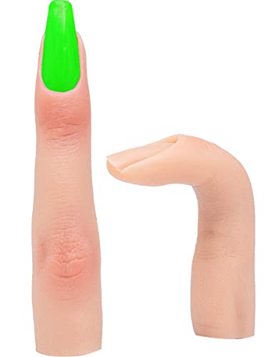 2 peças Treinamento de silicone Treinamento de dedo Dinho Fake Fake Finger Silicone Practice Finger para acrílico Practicação de