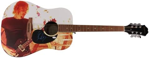 Chad Kroeger assinou autógrafo em tamanho grande, o único guitarra acústico de Gibson Epiphone Custom, com James Spence JSA