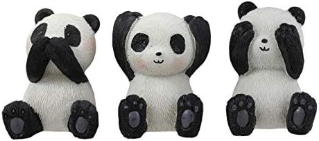 Ebros caprichosos consulte ouvir não falar, não pandas gigantes do mal, conjunto de 3 estatuetas decorativas 2 de altura em miniatura