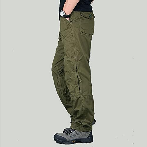 Calças masculinas, calças de carga de cintura elástica casual masculinas para caminhadas Treino de trepadeiras de calças fit slim