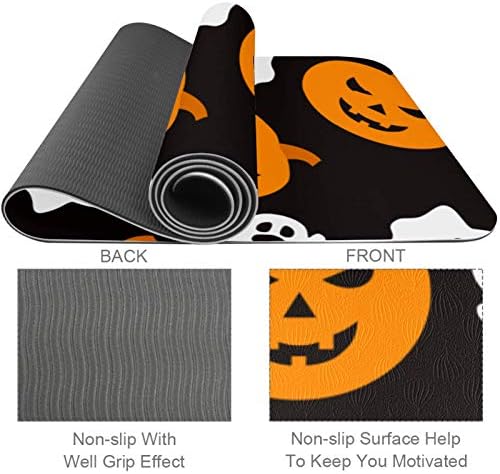 Siebzeh halloween engraçado abóbora fantasma premium grosso de ioga mate ecológico saúde e fitness non slip tapete para