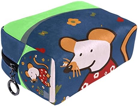 TBOUOBT SACOS COSMETOS Sacos de maquiagem para mulheres, bolsas de maquiagem pequenas bolsas de viagem, desenho animado de mouse animal