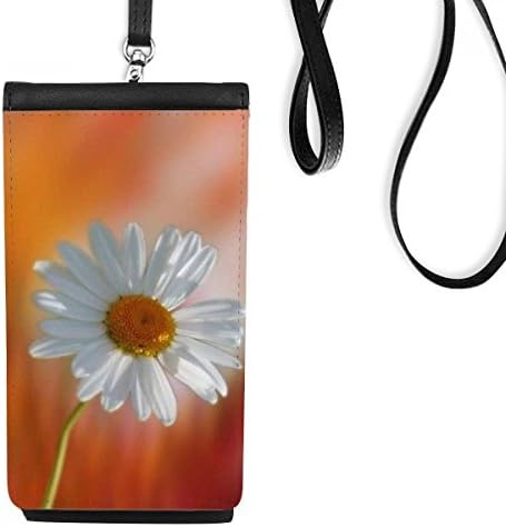 Laranja escura branca lindas flores lindas carteira bolsa pendurada bolsa móvel bolso preto