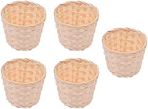 Happyyami 5pcs cesto em miniatura cestas de presente vazias para preencher mini cestas de vime minúsculo cesto para