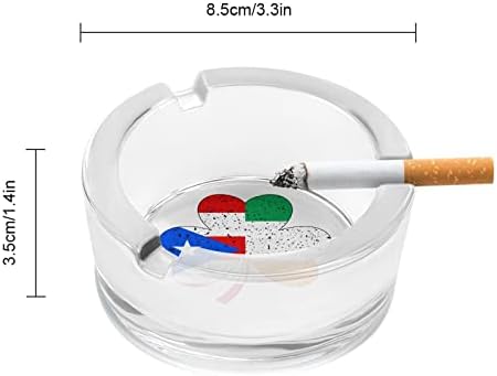 Porto Rico Irish Shamrock Glass Ashtray para cigarros redondo bandeja de cinzas portátil portátil Caso para externo interior