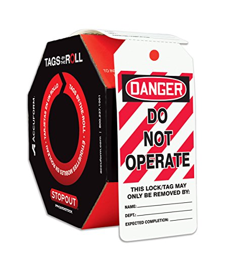 Accuform MLT400LTP HS-Laminate Bloqueio Tag, legenda Danger não opera, 5,75 Comprimento x 3,25 Largura x 0,024 Espessura, vermelho/preto