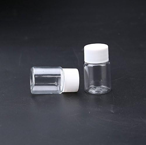 Vndeful 20pcs 15ml plástico vazio pequeno boca de laboratório graduado em contêiner químico reagente amostra de vedação de medicamento líquido garrafa