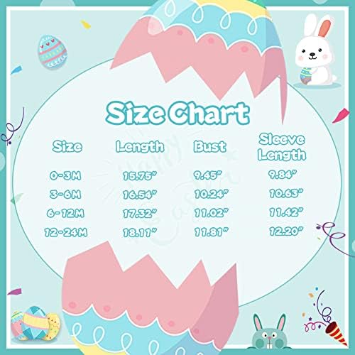 Aiwmgl Baby Roupa de Páscoa Meninas Meninas Bunny Bodysuit de macacão recém-nascido infantil com chapéu de coelho 0-24 meses