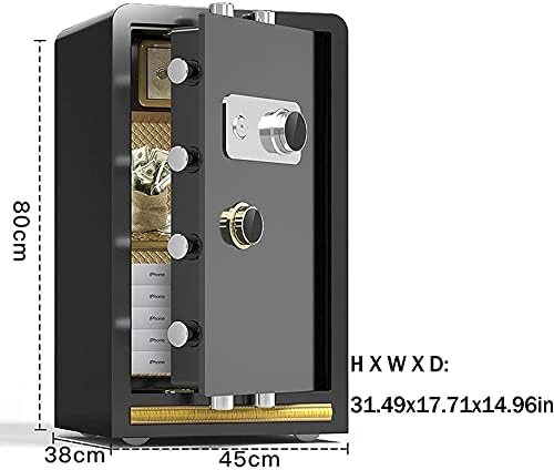 Caixa segura para dinheiro com a caixa de bloqueio mecânica de chaves, aço, armários domésticos com armazéns secretos particulares independentes