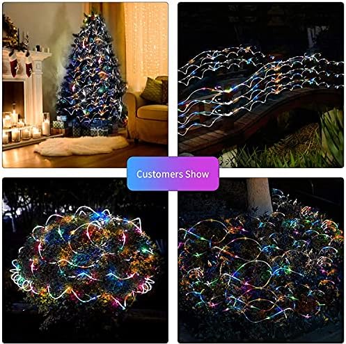 Ambaret Light Light Light Twinkle Battery Operado String Lights 40ft 120 LEVA LED LUZ FAIRA, 8 Luz de tira à prova d'água de 8 cor para o quarto Jardim Decoração de festas ao ar livre