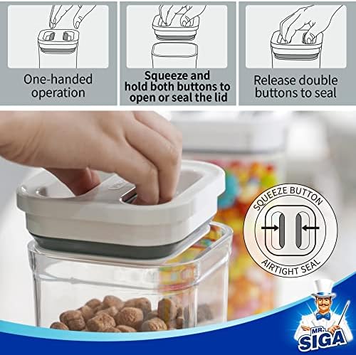 Mr.Siga 4 Pacote de contêineres de armazenamento de alimentos Aeronaves, BPA Free Kitchen Pantry Organization Caras com tampas à