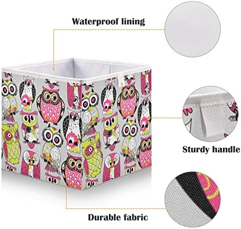 EMELIVOR COLORIL FONITY OWLS CUBE BIN DE ARMAZENDO DE CUBE CONVERSÍVEL CORTE DE BOTOS PROMUTOS DE BRINHAMENTO DE CBUM LOGA DE CUBO PARA CIBRAS PARA BRIMEIRAS DO LIVROS CRIANÇAS DO LIVROS DO LIVROS DO CRIARNENT - 15.75X10.63X6.96 Em