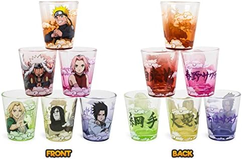 Apenas funky Naruto de 2 onças de vidro redondo Blind Pack, uma caixa de surpresa de mistério aleatório | Mini copo de vidro, vidro de tiro de uísque para barra de bares em casa | Presentes e colecionáveis ​​oficiais de anime