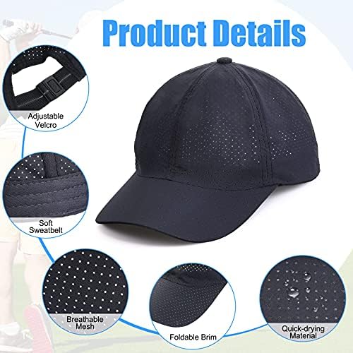 Geyoga Quick Dry Baseball Hat Mesh Sports Hat Hat Tenis Hat para homens Mulheres Adultos Crianças Esportes ao ar livre
