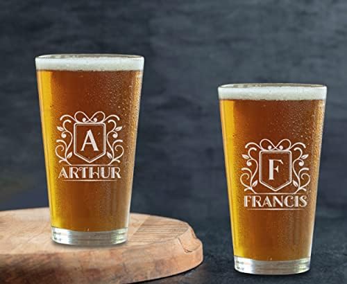 Teemore Cerveja personalizada Glass Adicione seu nome Pint Anniversarno de aniversário de presente de casa de vidro de vidro