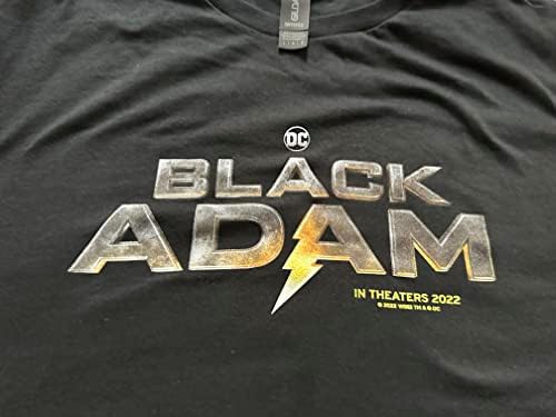 T-shirt de filme original de adam preto Large Brand New Rare Dwayne The Rock Johnson DC