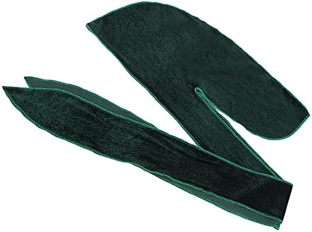 Huliyhus deluxe veludo durag com cauda longa de cabeça de seda durag para 360 ondas