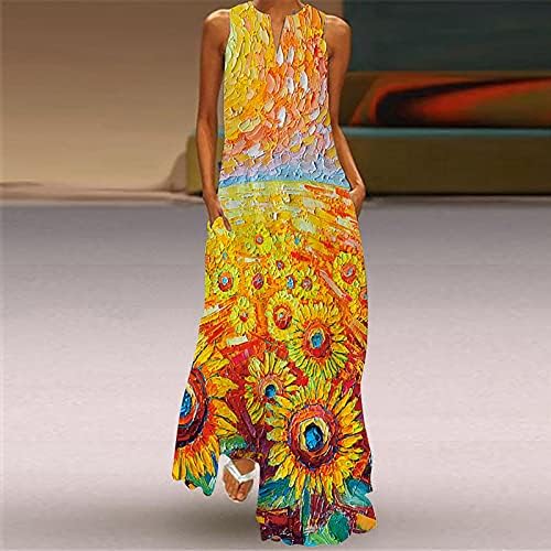 Vestidos de festa para mulheres 2023 Vintage Floral Long Maxi Dress Summer Summer Flowy Dress Flowy Floral Print Dress sem