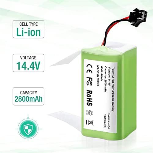 14.4V Bateria de íon de li de reposição recarregável de 2800mAh/3000mAh, substituição para conga 990, 1090 tesvor x500 ecovacs deebot n79 n79s dn622 eufy robovac 11 11s robovac 30 etc, 2800mAh