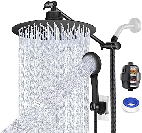 Atualizada de chuveiro preto de 8 com spray handheld cachoeira chuveiro de alta pressão de alta pressão de chuveiro destacável