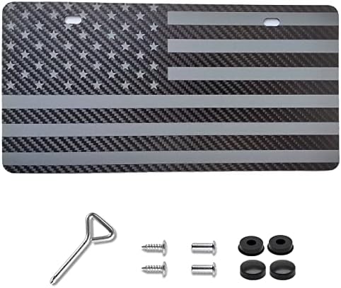Licultura de bandeira americana de fibra de carbono, Placas de Frente Patriótica dos EUA Black, Placas de Placas Lisense