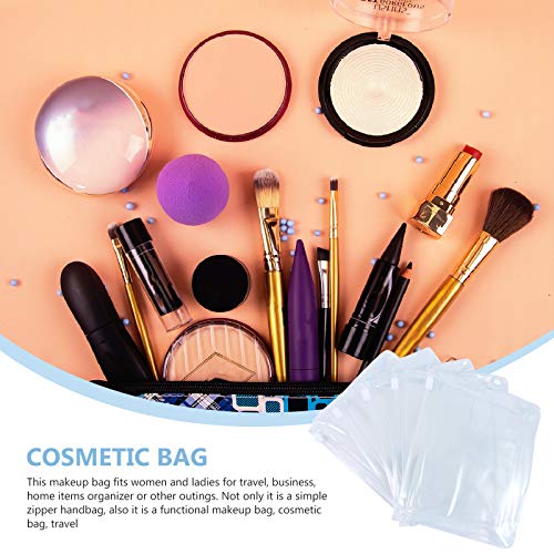 10pcs Bolsa de maquiagem transparente sacos de cosméticos portáteis com zíper bolsa de higiene pessoal