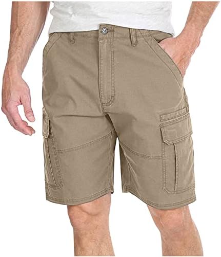 Shorts de carga para homens multi -bolsos com zíper shorts de golfe de cordão tático de verão de 5 polegadas de