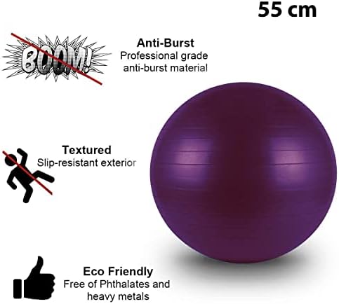 Bola de ginástica de PVC da SPANCARE, tamanho 55 cm,