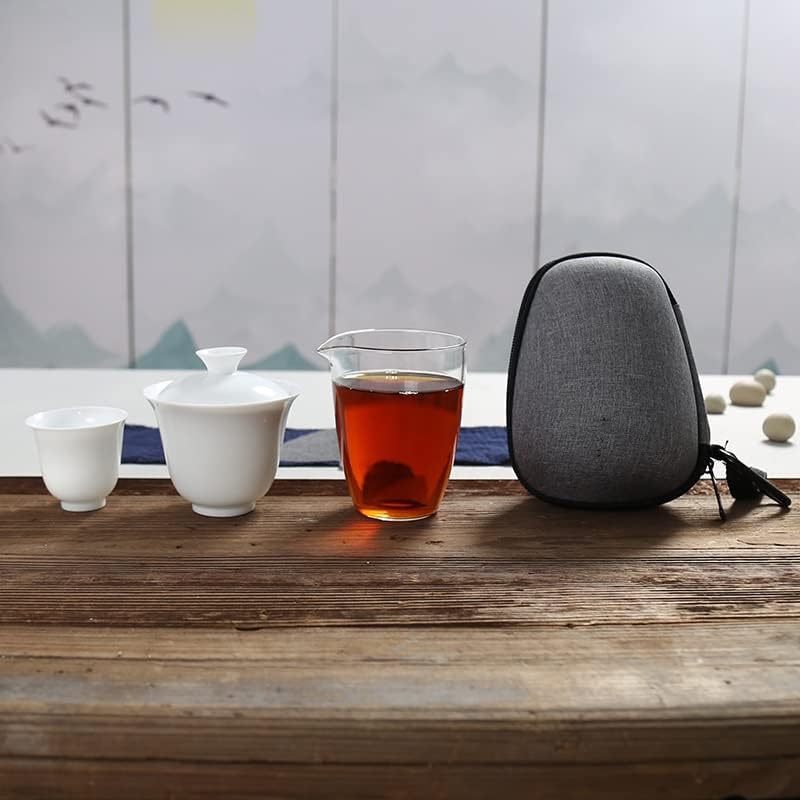 Chaleira sdfgh cerâmica chinês gaiwan viagens chinesas xícara de chá cerâmica para puer chinese tea panel portátil conjunto