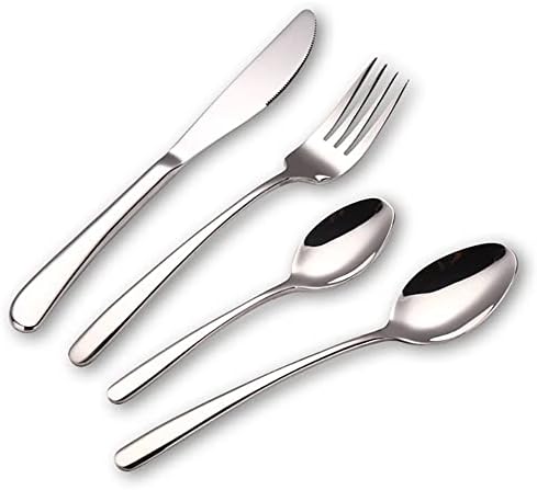 Conjunto de talheres WSJQB, conjunto de jantar de aço inoxidável, 4 incluem faca/garfo/fork de sobremesas/colher/colher de chá