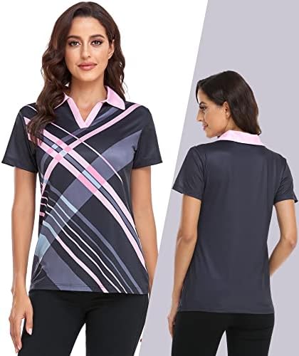 Little Beauty Women's Golf Polo T camisetas de manga curta de colarinho de umidade leve de umidade de tênis de tênis