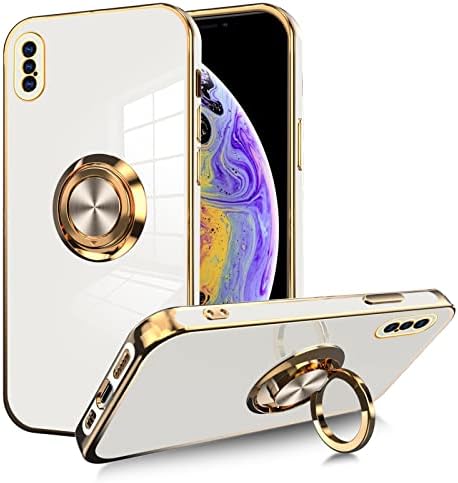 Kanghar compatível com iphone xs max caar para mulheres meninas, revestindo 360 360 rotação anel magnético Kickstand Holder