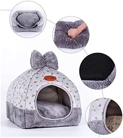 Aquecimento de gato de auto -aquecimento - Design de coelho Casa de gato portátil gatos laváveis ​​removíveis ninho 3 para