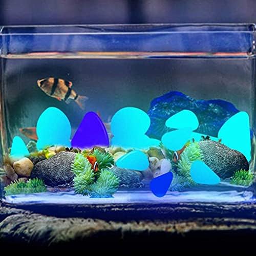 Vaso de vidro happyyami vaso de vidro 400 pcs pedras luminosas brilham no tanque de peixe escuro tanque de peixes aquário decorativo