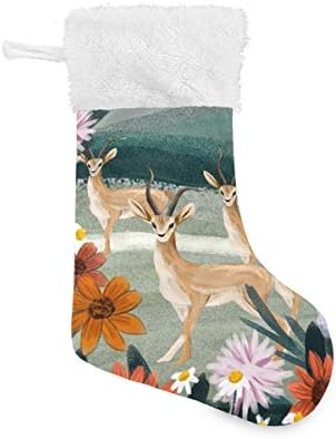 Pimilagu Antelopes meias de Natal 1 pacote 17,7 , meias penduradas para decoração de Natal