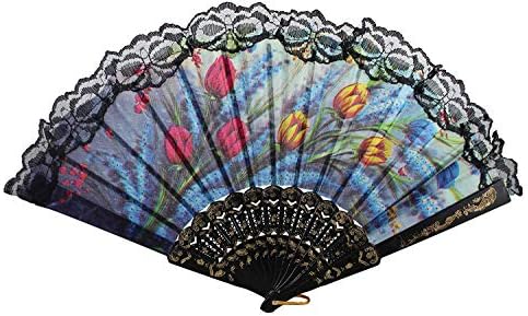 Odishabazaar vintage flor gótica manuseu fã de verão decoração de festa torcedores dobráveis