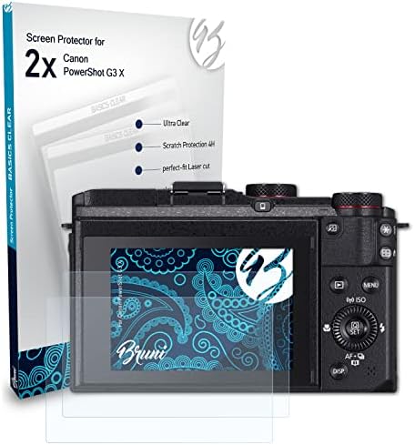 Protetor de tela Bruni Compatível com Canon PowerShot G3 X Filme Protetor, Cristal Clear Protective Film
