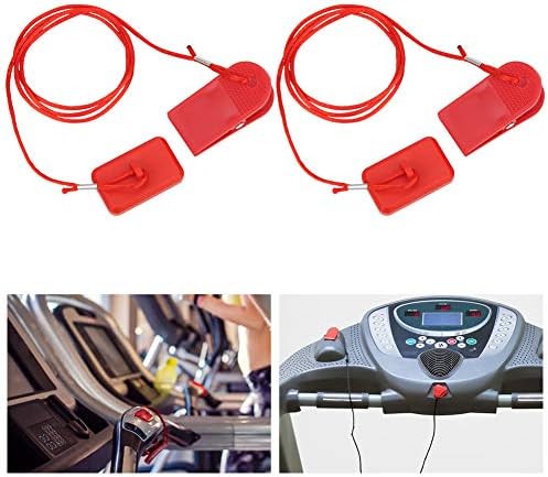Alomejor 4 PCs Treadmill Safe Key com trava de corda Magnet Treadmill Chave Acessórios para o interruptor seguro Máquina de corrida