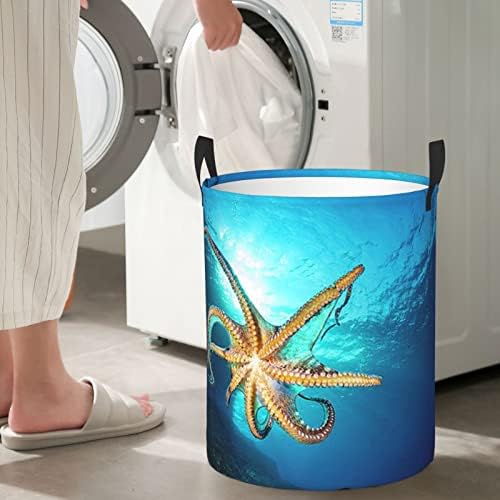 Biologia Marinha Impresso a cesta de lavanderia Circular Circular Circular Roupe