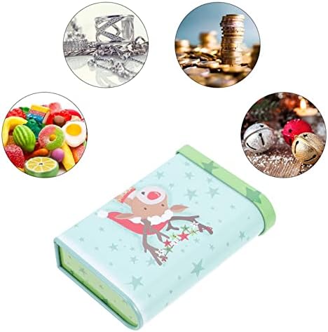 VEEMOON Box Gift Lid Holiday Premium Green Pattern Candy Case Armazenamento de Xmas Favors Favors Christmas Containers