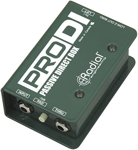 Caixa direta de instrumento passivo de instrumento Radial Prodi 1 canal com transformador personalizado com cabo de microfone
