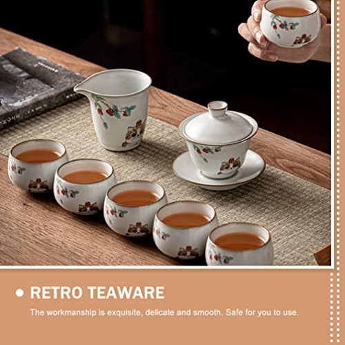 Cerâmico Kung Fu Gaiwan Tea Conjunto com pires de tampa porcelana porcelana Gaiwan kungfu xícara de chá tradicional chinês conjunto de chá de chá