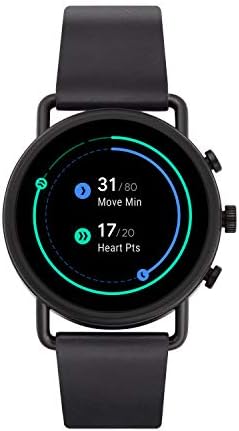 Skagen Connected Falsster 3 Gen 5 Aço inoxidável e tela sensível ao toque de couro Smartwatch, cor: preto