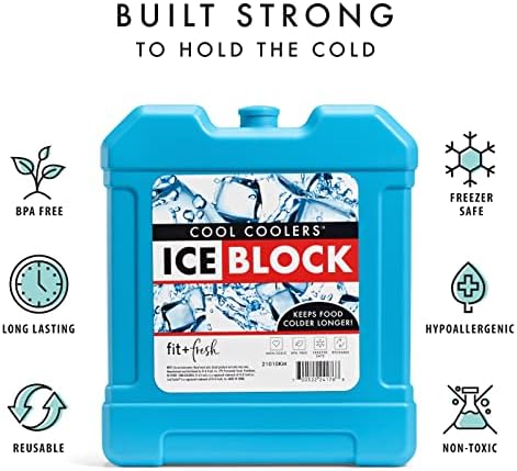 Fit & Fresh XL Coolers Cool Freezer Slim Ice Pack para lancheira, conjunto de 4, xtra grande, 4 contagem