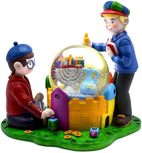 Hanukkah Snow Globe - Decorações de Hanukkah para casa - Holiday Snow Globes para Decorações Chanukah - Globo de Neve Kids